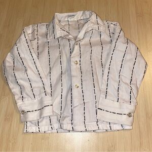 Vintage Single Stitch White Black Stripes Boys Button Down Happy Fella 2T Shirt